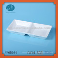 white porcelain rectangle divided plate